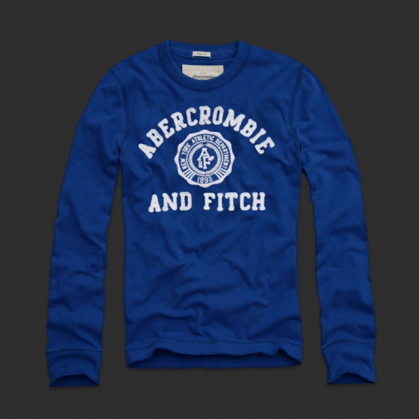 Abercrombie Fitch Hombres De Cuello Redondo Largo Remera AF5880